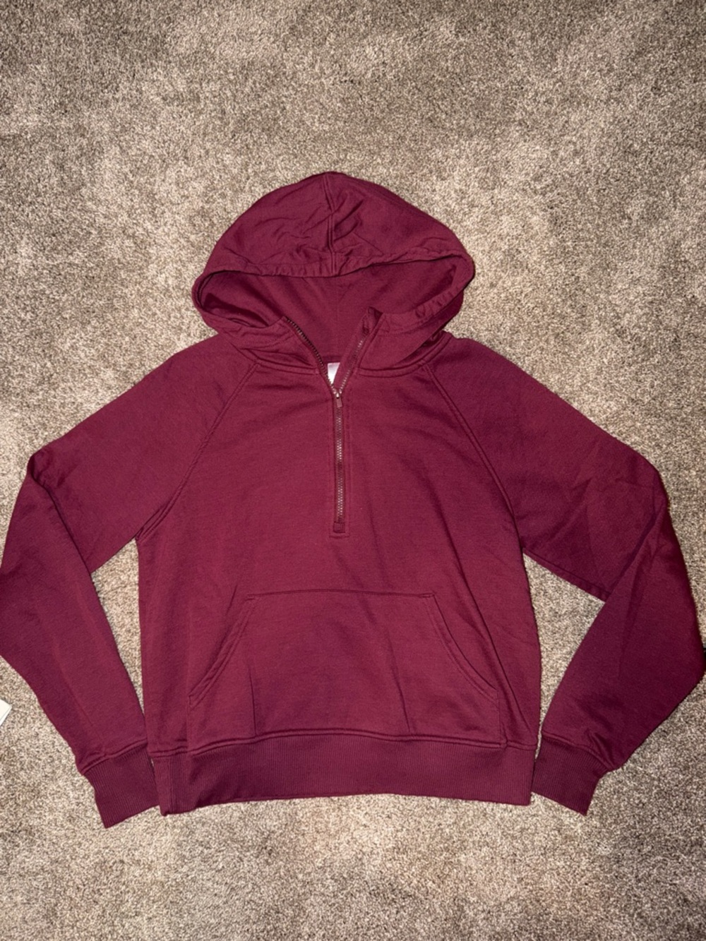 Women's Quarter-Zip Hooded Sweatshirt‎ in Wine